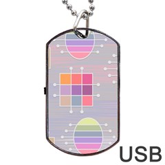 Illustration Pastel Shape Geometric Dog Tag Usb Flash (two Sides) by Wegoenart