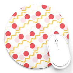 Line Patter Dots Dot Lines Decorative Round Mousepads by Wegoenart