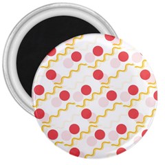 Line Patter Dots Dot Lines Decorative 3  Magnets by Wegoenart