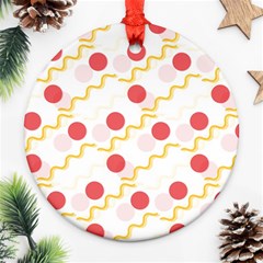 Line Patter Dots Dot Lines Decorative Ornament (round) by Wegoenart