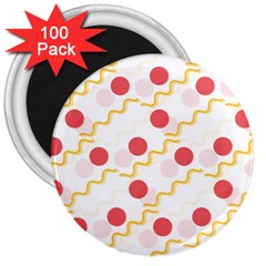 Line Patter Dots Dot Lines Decorative 3  Magnets (100 Pack) by Wegoenart