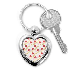 Line Patter Dots Dot Lines Decorative Key Chain (heart) by Wegoenart