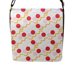 Line Patter Dots Dot Lines Decorative Flap Closure Messenger Bag (l) by Wegoenart