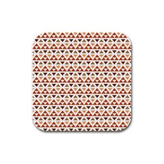 Illustration Geometric Tribal Pattern Design Rubber Square Coaster (4 Pack) by Wegoenart