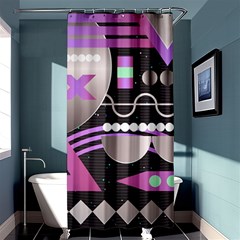 Illustration Background Abstract Geometric Shower Curtain 36  X 72  (stall)  by Wegoenart