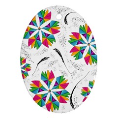 Illustration Colorful Flowers Floral Pattern Ornament (oval)