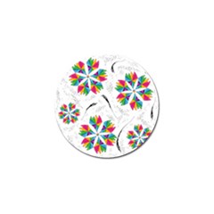 Illustration Colorful Flowers Floral Pattern Golf Ball Marker (4 Pack) by Wegoenart