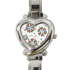 Illustration Colorful Flowers Floral Pattern Heart Italian Charm Watch by Wegoenart