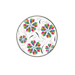 Illustration Colorful Flowers Floral Pattern Hat Clip Ball Marker by Wegoenart