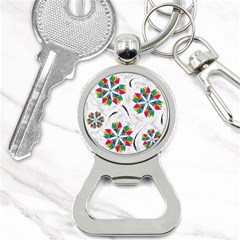 Illustration Colorful Flowers Floral Pattern Bottle Opener Key Chain by Wegoenart