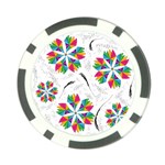 Illustration Colorful Flowers Floral Pattern Poker Chip Card Guard Front