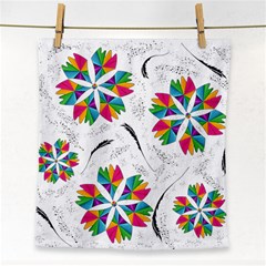 Illustration Colorful Flowers Floral Pattern Face Towel by Wegoenart