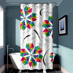 Illustration Colorful Flowers Floral Pattern Shower Curtain 36  X 72  (stall)  by Wegoenart