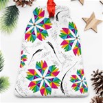 Illustration Colorful Flowers Floral Pattern Bell Ornament (Two Sides) Front