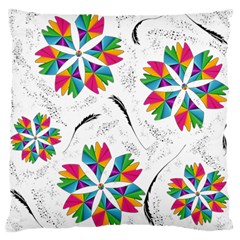 Illustration Colorful Flowers Floral Pattern Large Cushion Case (one Side) by Wegoenart