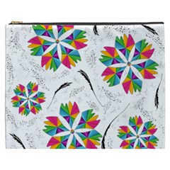 Illustration Colorful Flowers Floral Pattern Cosmetic Bag (xxxl) by Wegoenart