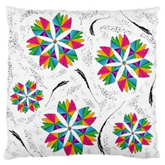 Illustration Colorful Flowers Floral Pattern Standard Flano Cushion Case (one Side) by Wegoenart