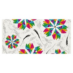 Illustration Colorful Flowers Floral Pattern Banner And Sign 6  X 3 