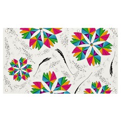 Illustration Colorful Flowers Floral Pattern Banner And Sign 7  X 4 