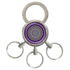 Illustration Kaleidoscope Geometric Circles 3-ring Key Chain by Wegoenart