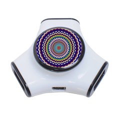 Illustration Kaleidoscope Geometric Circles 3-port Usb Hub by Wegoenart