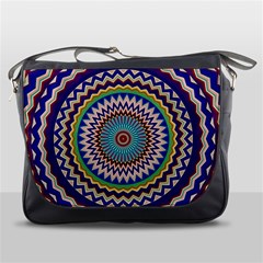 Illustration Kaleidoscope Geometric Circles Messenger Bag by Wegoenart