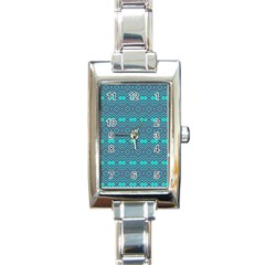 Chevron Zigzag Pattern Rectangle Italian Charm Watch by Wegoenart