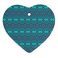 Chevron Zigzag Pattern Ornament (heart) by Wegoenart