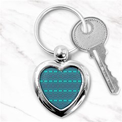 Chevron Zigzag Pattern Key Chain (heart) by Wegoenart