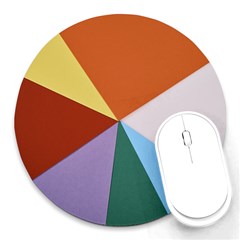 Colorful Paper Art Materials Round Mousepads by Wegoenart