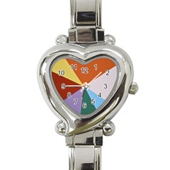 Colorful Paper Art Materials Heart Italian Charm Watch by Wegoenart