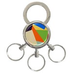 Illustration Colored Paper Abstract Background 3-Ring Key Chain Front