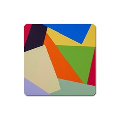 Illustration Colored Paper Abstract Background Square Magnet by Wegoenart