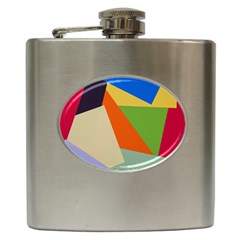 Illustration Colored Paper Abstract Background Hip Flask (6 Oz) by Wegoenart