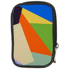 Illustration Colored Paper Abstract Background Compact Camera Leather Case by Wegoenart