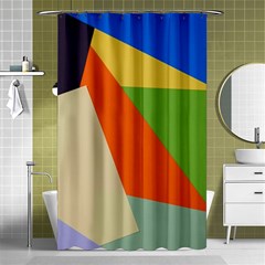 Illustration Colored Paper Abstract Background Shower Curtain 48  X 72  (small)  by Wegoenart