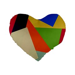 Illustration Colored Paper Abstract Background Standard 16  Premium Heart Shape Cushions by Wegoenart