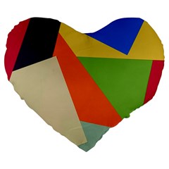 Illustration Colored Paper Abstract Background Large 19  Premium Heart Shape Cushions by Wegoenart