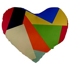 Illustration Colored Paper Abstract Background Large 19  Premium Flano Heart Shape Cushions by Wegoenart