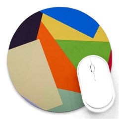 Illustration Colored Paper Abstract Background Round Mousepads by Wegoenart