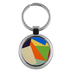 Illustration Colored Paper Abstract Background Key Chain (round) by Wegoenart