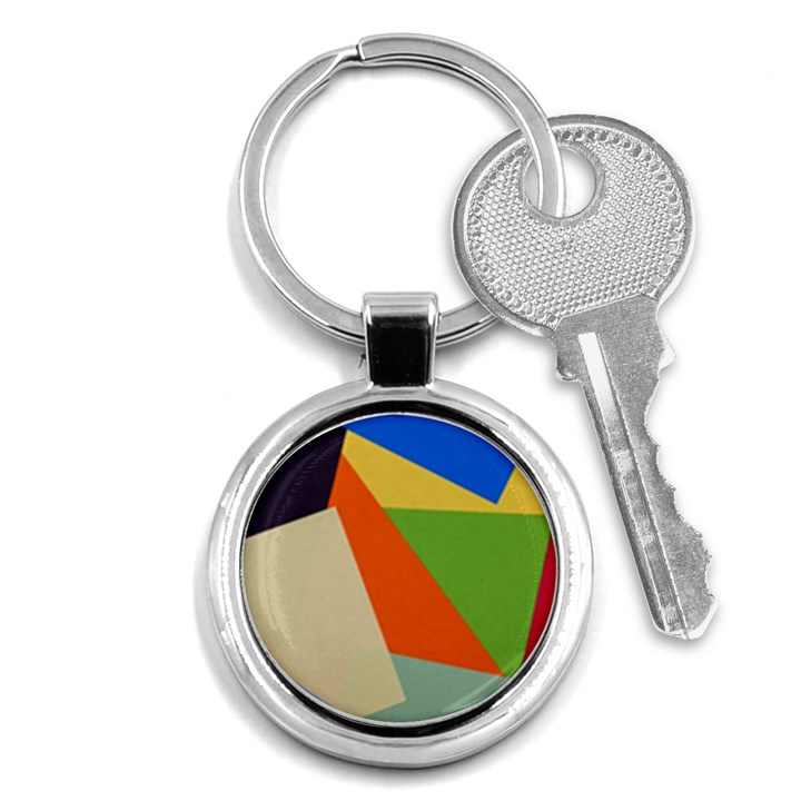 Illustration Colored Paper Abstract Background Key Chain (Round)