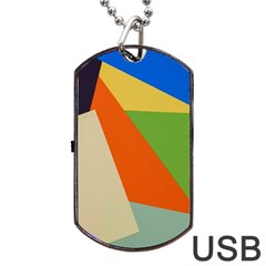 Illustration Colored Paper Abstract Background Dog Tag Usb Flash (one Side) by Wegoenart