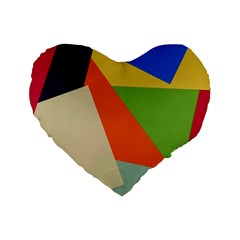 Illustration Colored Paper Abstract Background Standard 16  Premium Flano Heart Shape Cushions by Wegoenart