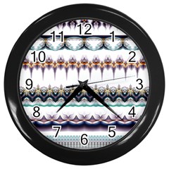 Illustration Geometric Art Dividers Borders Wall Clock (black) by Wegoenart