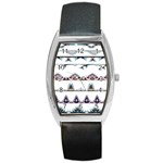 Illustrations Geometric Art Dividers Borders Barrel Style Metal Watch Front