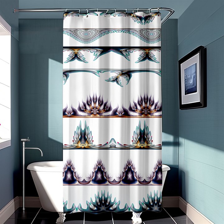 Illustrations Geometric Art Dividers Borders Shower Curtain 36  x 72  (Stall) 