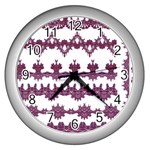 Illustration Geometric Art Dividers Digital Art Wall Clock (Silver) Front