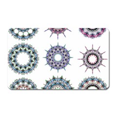 Illustration Pattern Geometric Art Dividers Digital Art Magnet (rectangular) by Wegoenart