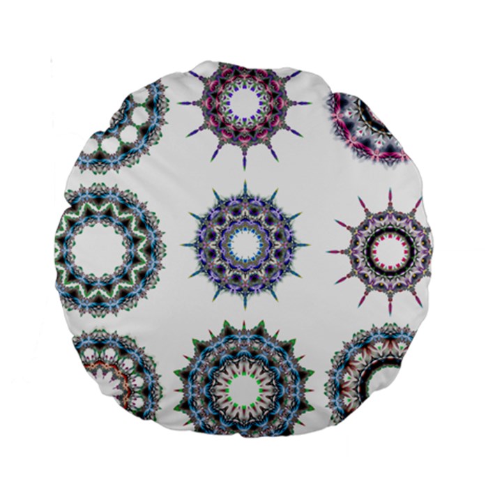 Illustration Pattern Geometric Art Dividers Digital Art Standard 15  Premium Round Cushions